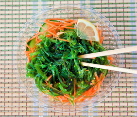 Wakame Salad With Chopsticks