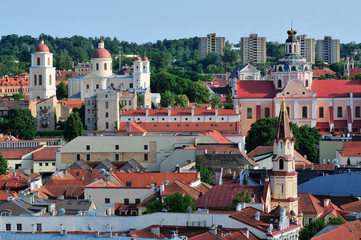 Wall Mural - Vilnius old town panorama. Summer.