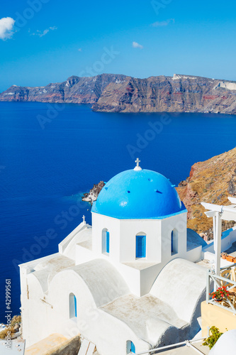 Board z aluminiowym obramowaniem Wyspa santorini, grecja