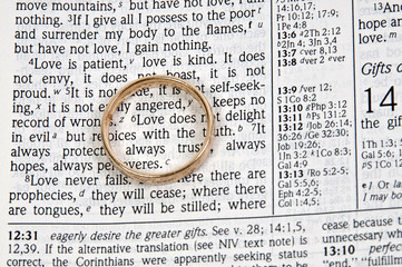 Wedding Ring on a Bible