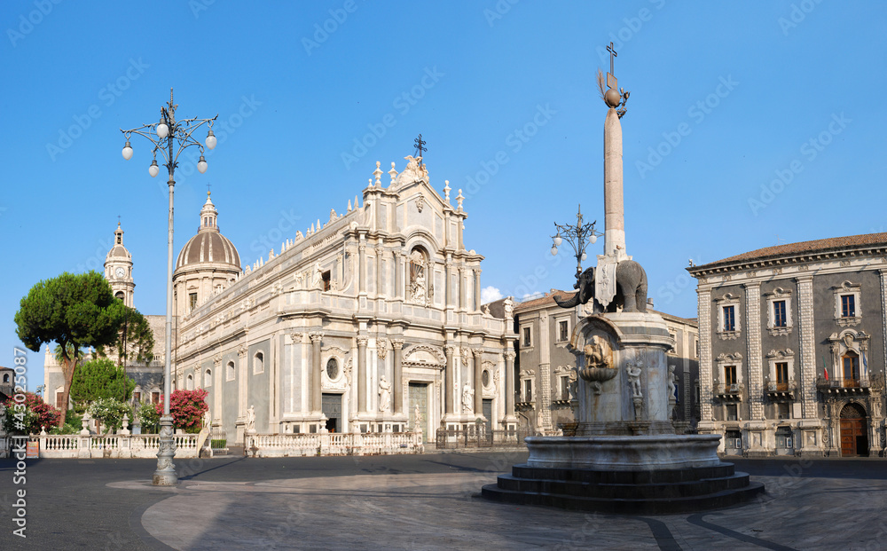 Catania Saint Agatha's Cathedral in Sicily - obrazy, fototapety, plakaty 