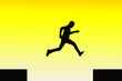 © harishmarnad - silhouette of a jumping man from one place to another