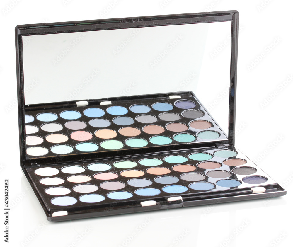 Bright eye shadows isolated on white