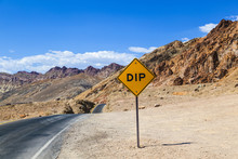 Scenic Road Artists Drive In Death Valley With Colorful Stones,