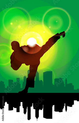 Naklejka samoprzylepna Ilustracja karate