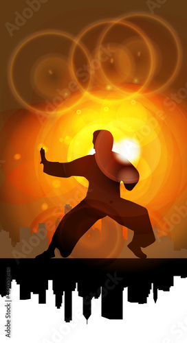 Naklejka samoprzylepna Ilustracja karate