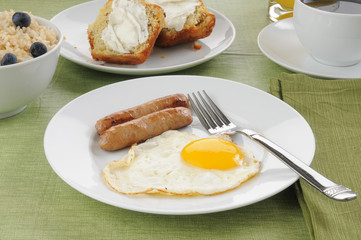 Wall Mural - Sausage and eggs with coffee cake