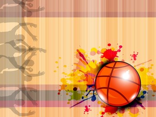 Illustration of Basketball on grungy abstract background with te