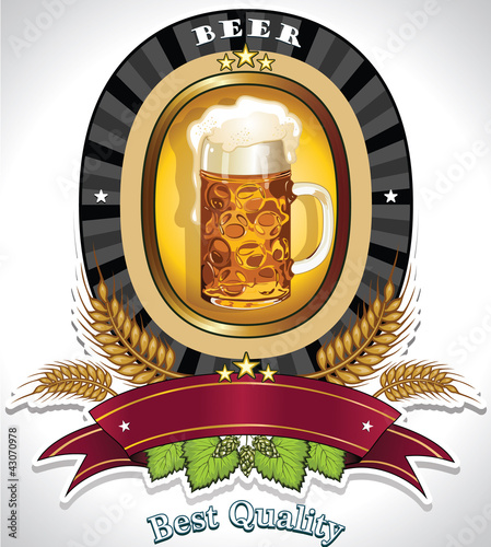 Board z aluminiowym obramowaniem Owalne logo piwa czarne