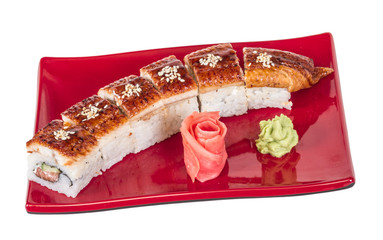 Japanese traditional Cuisine - Maki Roll with Cucumber , Cream C