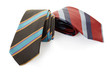 Striped necktie on white, clipping path included