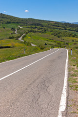 Wall Mural - Tuscan view with local curve road