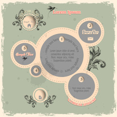 Wall Mural - web design bubbles in vintage style