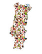 © Doreen Salcher - map of portugal with a lot of people portraits