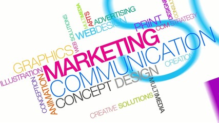 marketing communication concept design word tag cloud video