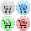 Shopping Cart Icons Matte Button Set. EPS10.