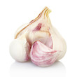 Fresh garlic on white, clipping path included