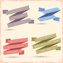 Canvas Print - vector set of vintage ribbons for design