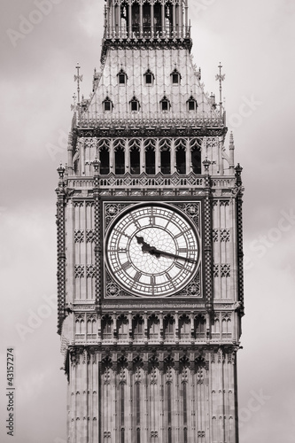 Plakat na papierze fotorealistycznym Big Ben widziany z południowego brzegu