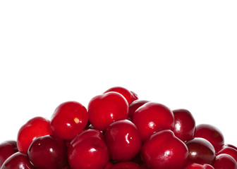 Wall Mural - Berries to cherries on white background