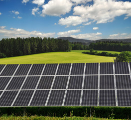  Solar energy panels set in beautiful countryside