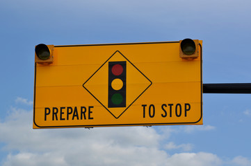 Prepare to stop traffic sign