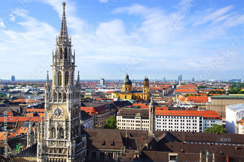 Tapeta ścienna Panorama widok centrum miasta munchen. 