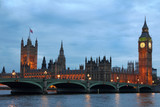 Fototapeta Londyn - Westminster Bridge with Big Ben in London