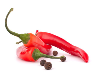 Wall Mural - Hot red chili or chilli pepper and black pepper