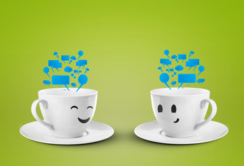 Wall Mural - mugs communicate