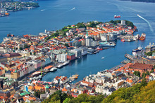 Bergen City View From Hill