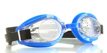 Blue Swim Goggles With Drops Isolated On White.