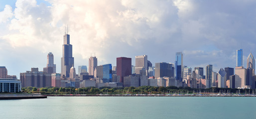 Poster - Chicago skyline over Lake Michigan