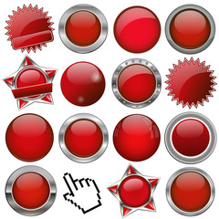 Wall Mural - collection of red buttons