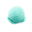 Isolated scoop of turquoise ice cream