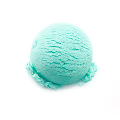 Wall Mural - Isolated scoop of turquoise ice cream