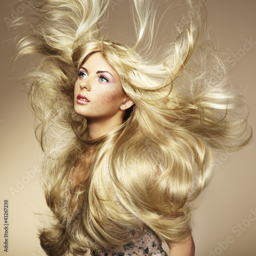 Naklejka na szybę Photo of beautiful woman with magnificent hair