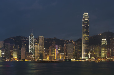 Wall Mural - hong kong skyline at evening