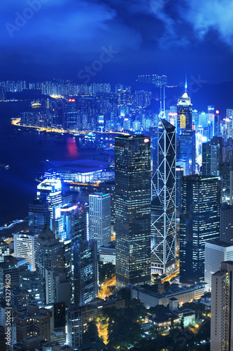 View of Victoria harbor from the peak at Hong Kong Slika na platnu