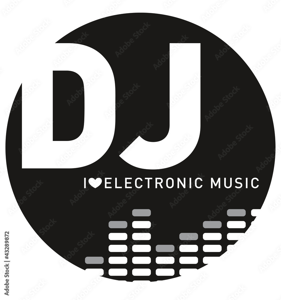 dj logo, mix, mixer, electronic music Stock Vector | Adobe Stock, image size:936x1000