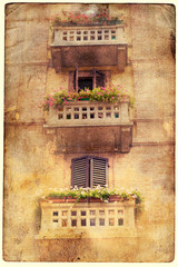 Wall Mural - views of Florence in vintage style, like postcards