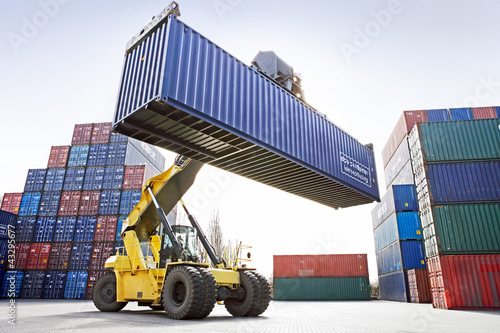 Cuadros en Lienzo Reach-Stacker mit Container