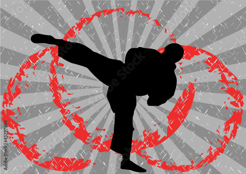 Board z aluminiowym obramowaniem Ilustracji wektorowych stock karate kumite