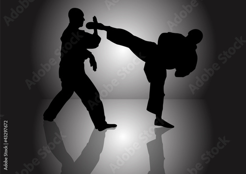 Board z aluminiowym obramowaniem Ilustracji wektorowych stock karate kumite