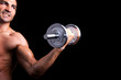 © cristovao31 - Healthy young man lifting weights on black background