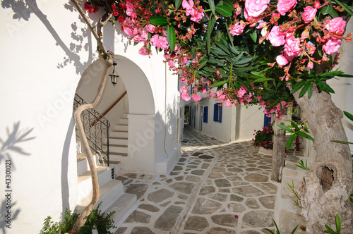 Obraz w ramie Mała uliczka na wyspie Amorgos
