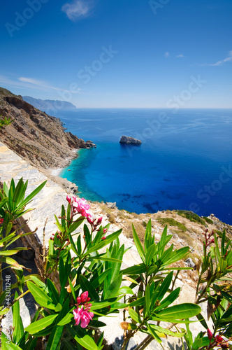 Board z aluminiowym obramowaniem Grecka riwiera, wyspa Amorgos, Cyklady, Grecja
