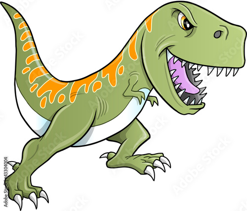 Nowoczesny obraz na płótnie Tough Tyrannosaurus Dinosaur Vector Illustration