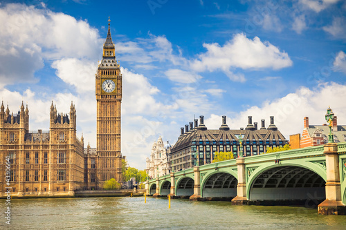 Naklejka - mata magnetyczna na lodówkę Big Ben and Houses of Parliament