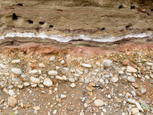 Banded Geological Sediment Deposited In Layers